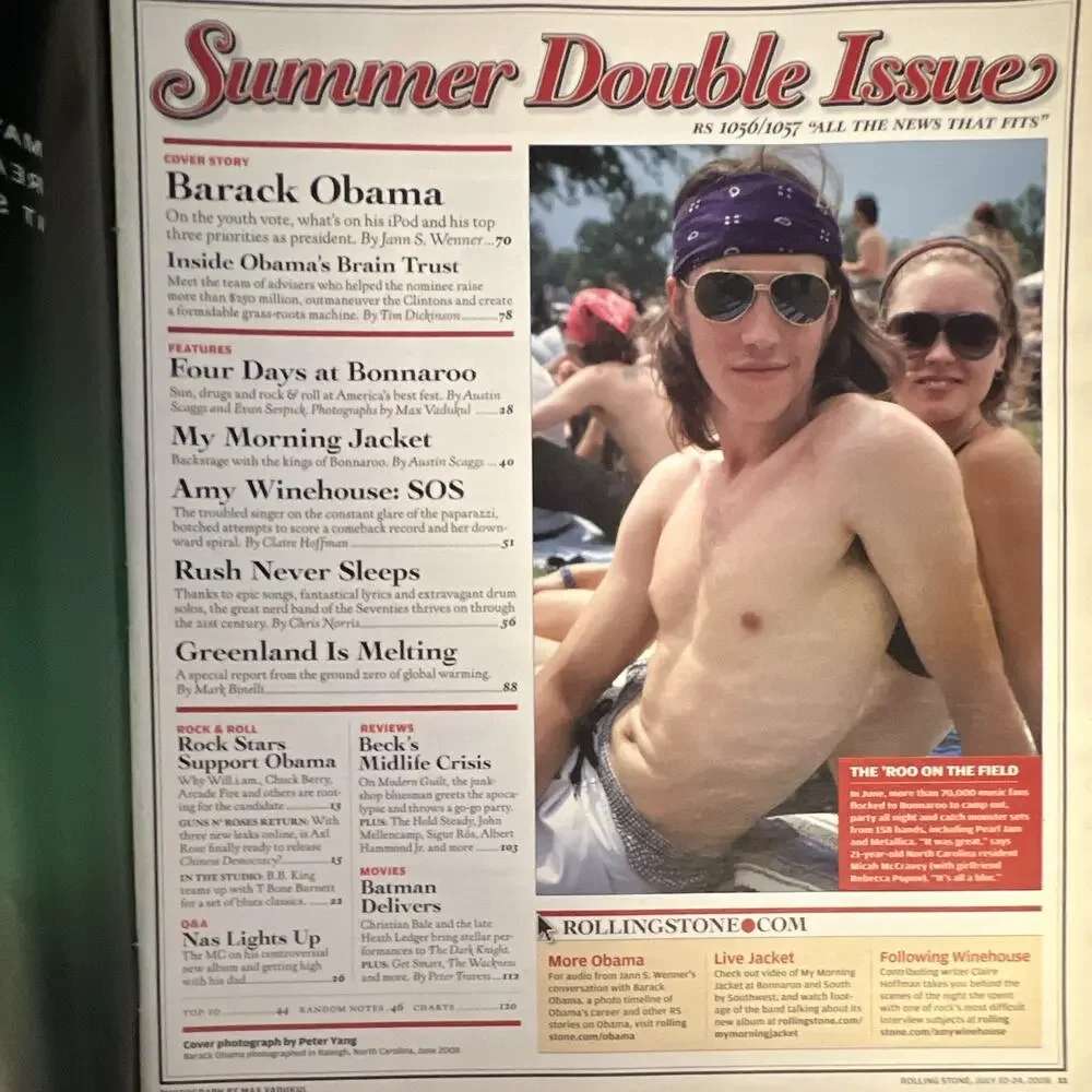 Rolling Stone Magazine July 2008 Summer Double Issue 1056/1057 Barack Obama